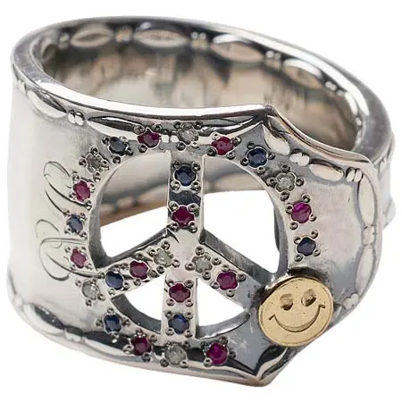 BLIND MAN TOGS(ブラインドマントグス) Peace&Smile Ring (K18 Diamond Ruby Sapphire) TF