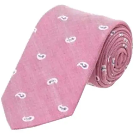 BREUER(ブリューワ) ネクタイ　小ペイズリー麻混