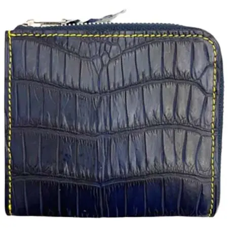 BROOKLYN MUSEUM(ブルックリンミュージアム) [藍染めクロコダイル]ハーフLジップウォレット