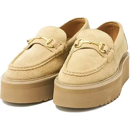 Caminando(カミナンド) PLATFORM BIT LOAFERS BEIGE SUEDE