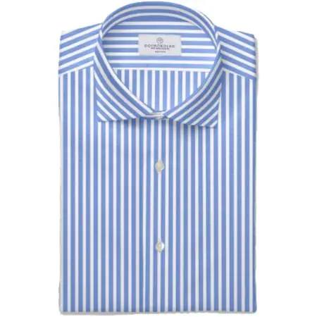 CANCLINI(カンクリーニ) ブルー ブロード ストライプ ドレスシャツ