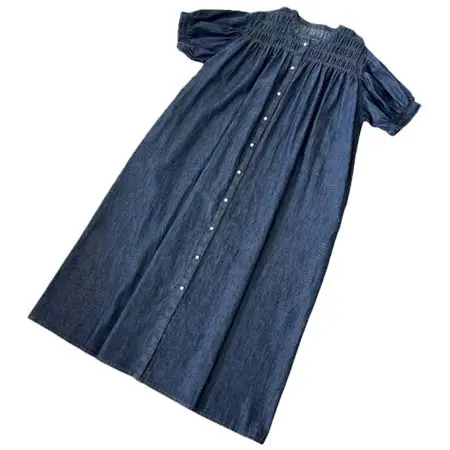 Casablanca(カサブランカ) ダンガリーギャザーワンピース