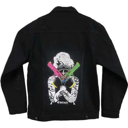 CHILDQ(チャイルドキュー) Marilyn Swarovski Damage Crush Denim Jacket