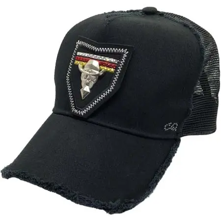 CHILDQ(チャイルドキュー) Skull Hat Swarovski Damage Cap