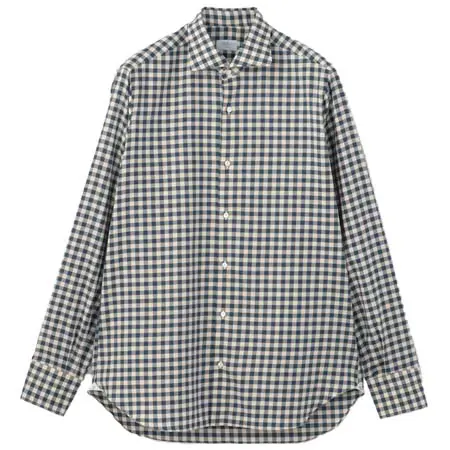 ciriello(チリエッロ) コットンカシミヤ チェックフランネルシャツ