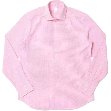 CIT LUXURY(チットラグジュアリー) ウォッシュド コットン サッカー ギンガム ワイドカラーシャツ