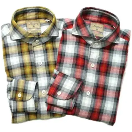 CIT LUXURY(チットラグジュアリー) PAUL ウォッシュド コットン タータンチェック ワイドカラーシャツ