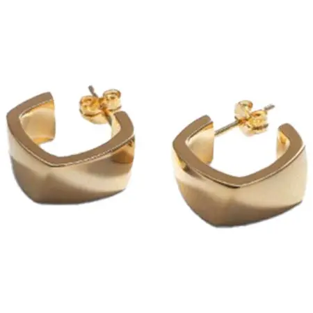 COCOSHNIK(ココシュニック) シルバー ツイストスクエア ピアス GP