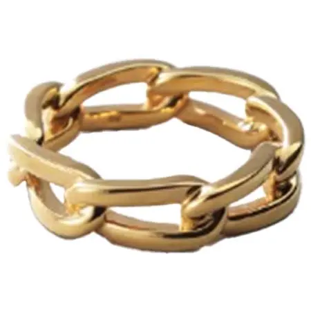 COCOSHNIK(ココシュニック) シルバー ロングカーブチェーンモチーフリング GP