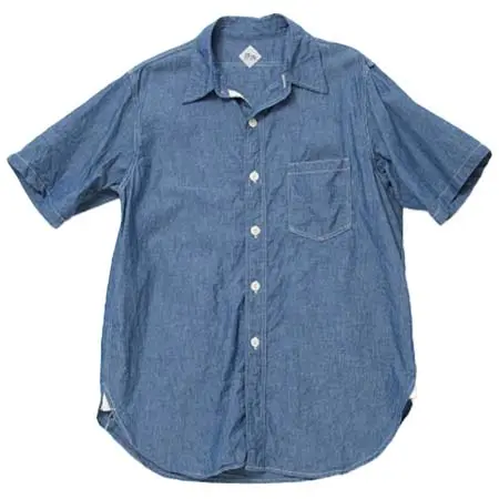 CORONA(コロナ) CS001S – NAVY 1POCKET SHORT SLEEVE SHIRT / Blue Chambray