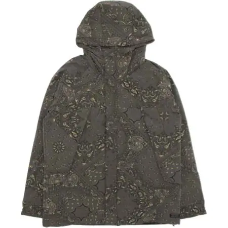 CUSTOM CULTURE(カスタムカルチャー) ストレッチタフタ バンダナプリント 中綿フードブルゾン