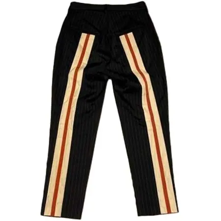 CYDERHOUSE(サイダーハウス) Black ストライプ柄ライン切り替えスラックス