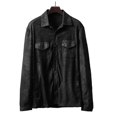 DACUTE(ダクテ) レザーシャツ ブラスター加工 M2024