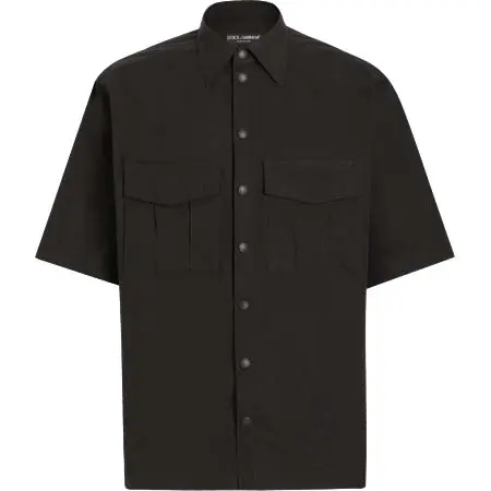 D&G(ディーアンドジー) ロゴプレート ポプリン シャツ