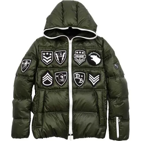 Dartin Bonaparto(ダルタンボナパルト) スワロジップダウンジャケット（グリーン）_ホワイトジップ_9ワッペン