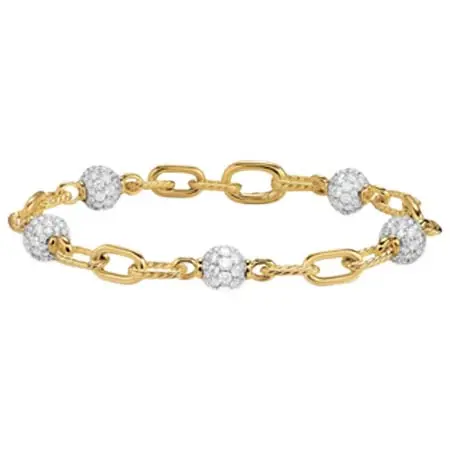 DAVID YURMAN(デイビッドユーマン) DY Madison ダイヤモンド ブレスレット 6mm 18Kイエローゴールド