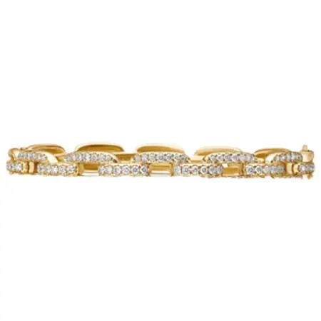 DAVID YURMAN(デイビッドユーマン) Stax Chain Link ダイヤモンド ブレスレット 7mm 18Kイエローゴールド