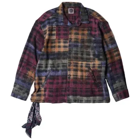 destin(デスティン) “MACCHIA”CASHMERE/WOOL SHIRTS-FOREST-