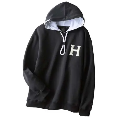 D/him(ダブルスタンダードクロージングヒム) H刺繍裏起毛パーカー