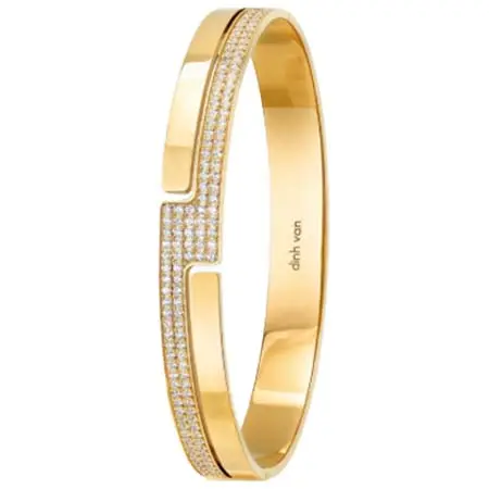 dinh van(ディンヴァン) セブンス 18K ゴールド & ダイヤモンド バングル ブレスレット