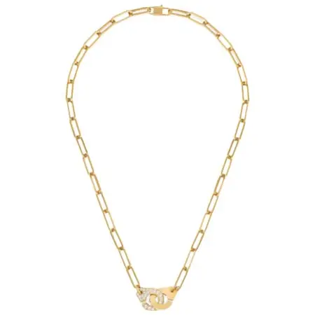 dinh van(ディンヴァン) Menottes Dinh Van R13.5 18Kイエローゴールド＆0.38TCWダイヤモンドハンドカフペンダントネックレス