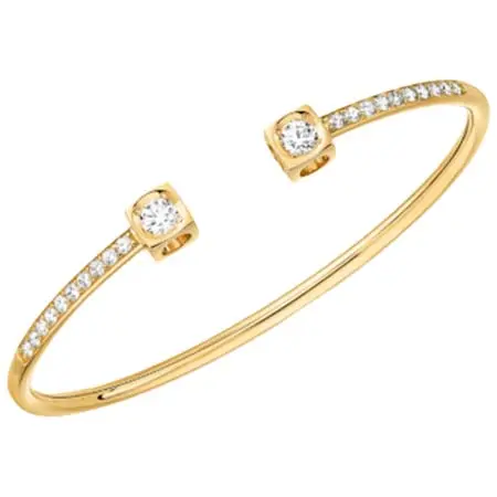 dinh van(ディンヴァン) Le Cube Diamant 18Kイエローゴールド＆ダイヤモンド ラージカフ