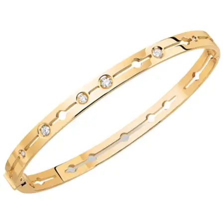 dinh van(ディンヴァン) Pulse Small 18K イエローゴールド & ダイヤモンド バングル