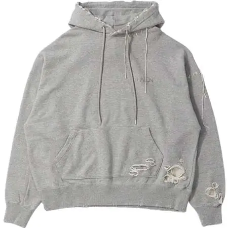 DISCOVERED(ディスカバード) UNION LOOPING DAMAGE HOODIE｜C.GRAY