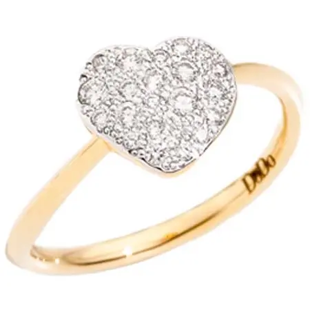 Dodo(ドド) ハート リング（イエローゴールド ｘ ホワイトダイヤモンド）