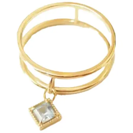 Enasoluna(エナソルーナ) Swing square ring[ブルートパーズ] [RG-1106-2]