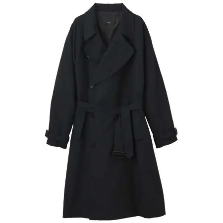 ES:S(エス) トレンチコート ウール ネイビー