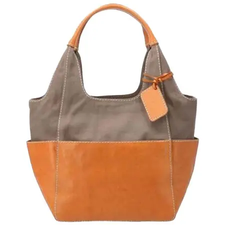 fes(フェス) キャンバス×本革ハンドバッグカウレザー