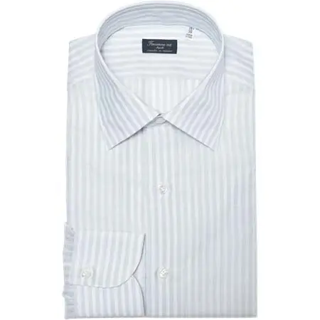 Finamore(フィナモレ) VITTORIOヴィットリオ/MILANOミラノ CARLO RIVAカルロリーバ コットンストライプセミワイドカラーシャツ