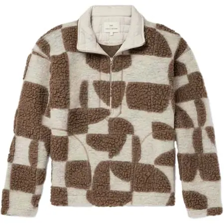 Folk(フォーク) ウール混＆フリース ハーフジップ スウェットシャツ