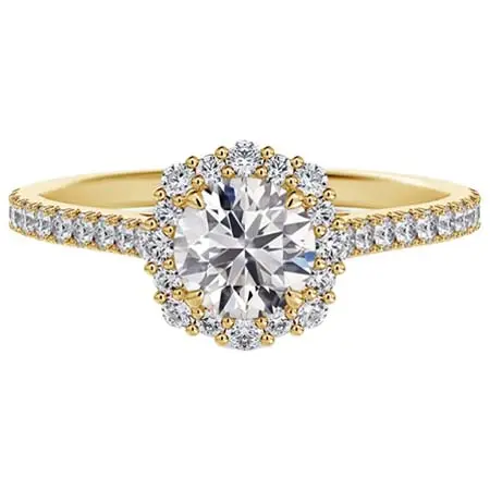 FOREVERMARK(フォーエバーマーク) 〜センター・オブ・マイ・ユニバース® フローラル ヘイロー ソリティア パヴェリング 〜 婚約指輪(CHR006)