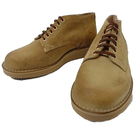 Fracap(フラカップ) レザーブーツ G161 Waxy Suede Leather ベージュ スウェード ワークブーツ