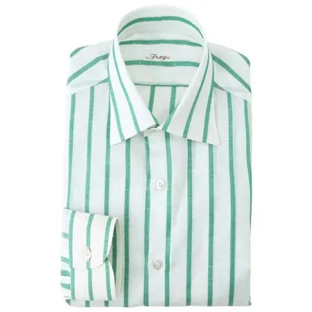 FRAY(フライ) ストライプ セミワイドカラーシャツ