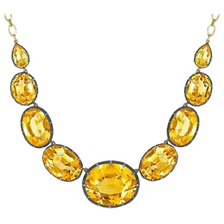 Fred Leighton(フレッド・レイトン) Semi-Riviere シトリン ネックレス 18Kゴールド