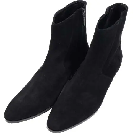 GalaabenD(ガラアーベント) ベロアスウェード 6cmヒールブーツ BLACK