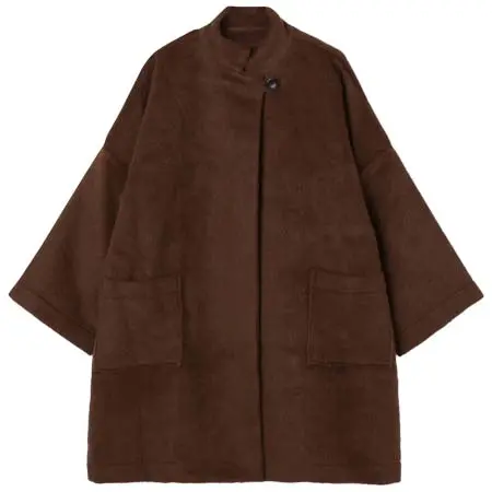 GALLEGO DESPORTES(ギャレゴデスポート) シャギーウール スタンドカラーコートWOMEN