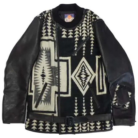 GARA(ガラ) ガラ ブラックミーンズ ブランケット ライダースジャケット