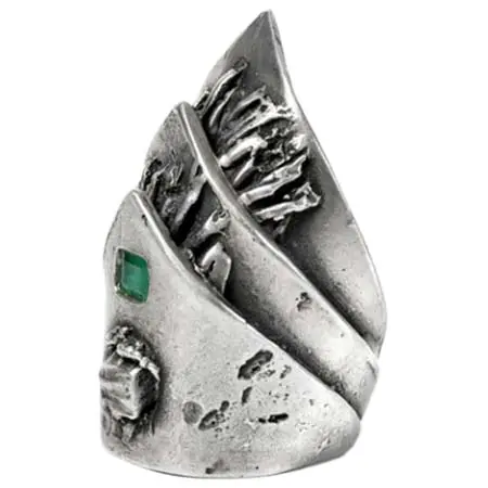 Gaspard Hex(ギャスパーヘックス) Mayan Ring with EMERALD JEWELRY