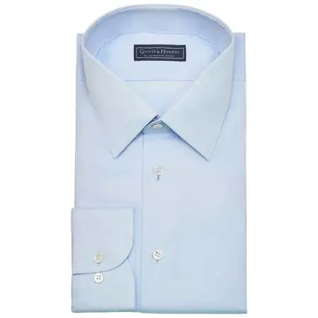 Gieves&Hawkes(ギーブス＆ホークス) Leveson Cotton Twill Single Cuff Shirt Blue