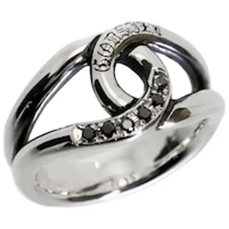 GODSIZE(ゴッドサイズ) OPEN TEARDROP with BLACK DIAMONDS RING