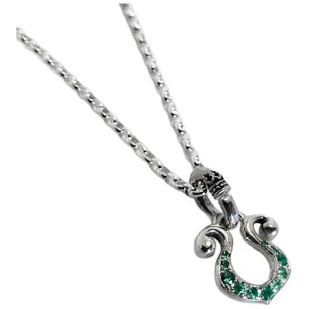 GODSIZE(ゴッドサイズ) RHYTHMIC HORSESHOE with EMERALD NECKLACE