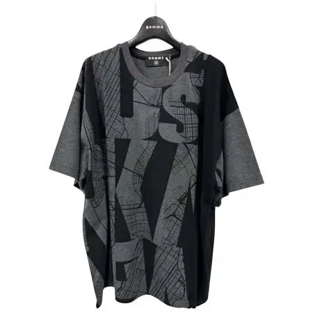 GOMME HOMME(ゴムオム) HY-T07-172-3/切替ワイドT/グレー×黒