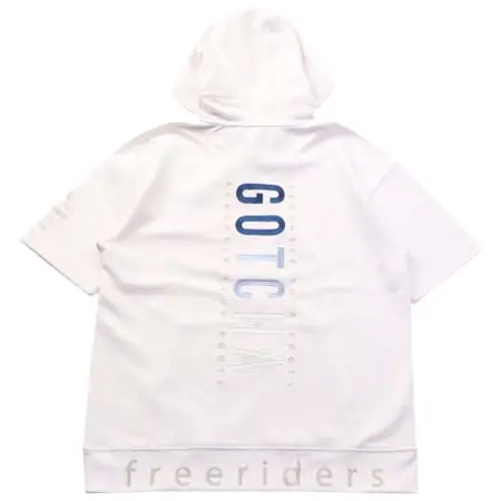 GOTCHA(ガッチャ) ルーズフィット グラデ 刺繍 6分袖 パーカー