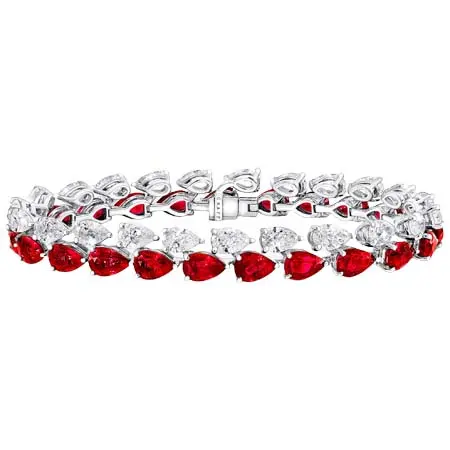 GRAFF(グラフ) ペアシェイプルビー&ダイヤモンド ブレスレット