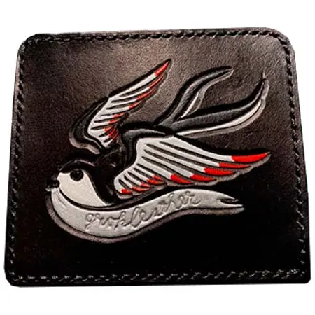 GROK LEATHER(グロックレザー) Bill Zip Case – Swallow + Silver925 tab –