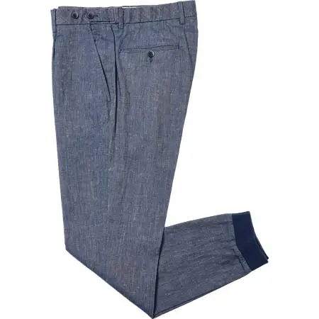 G.T.A(ジーティーアー) GIORGINOジョルジーノ ストレッチリネンコットンライトデニム1プリーツリブパンツ